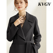 Double sided cashmere coat for women's mid length 2023 new slim fit and high-end feeling long woolen coat coat