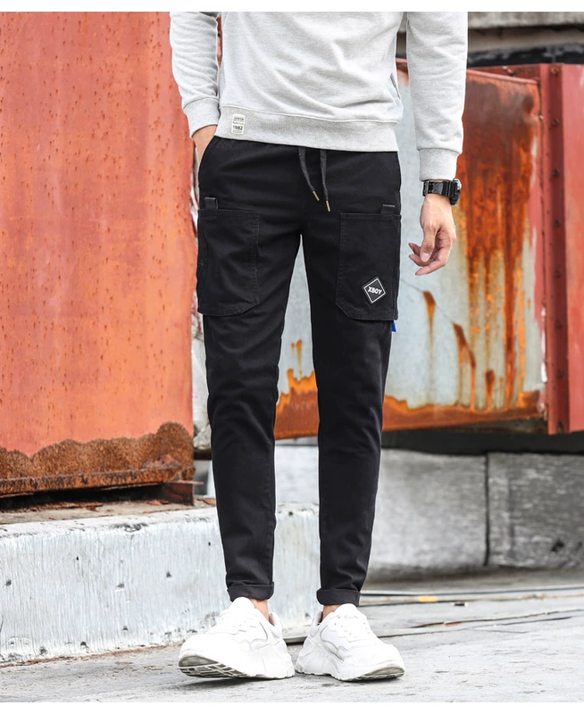 2018 thu đông cotton dài giản dị quần dài nam 120cm quần lửng nam chân thon quần sooc