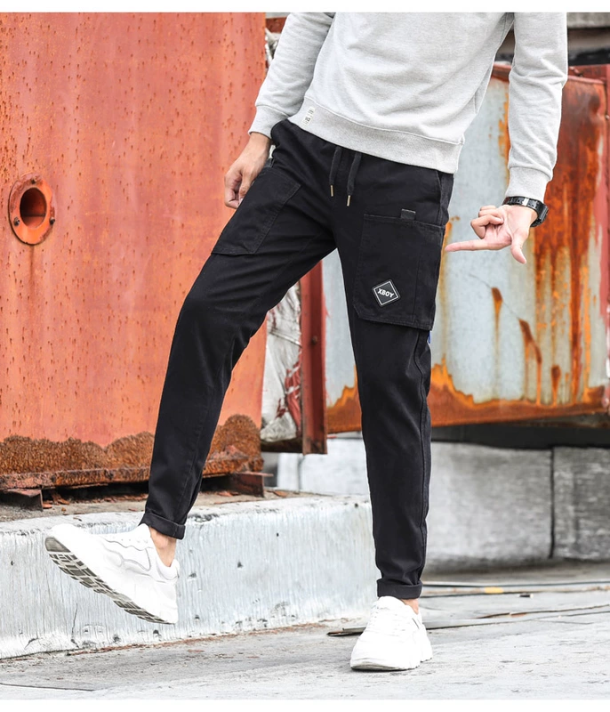 2018 thu đông cotton dài giản dị quần dài nam 120cm quần lửng nam chân thon quần sooc