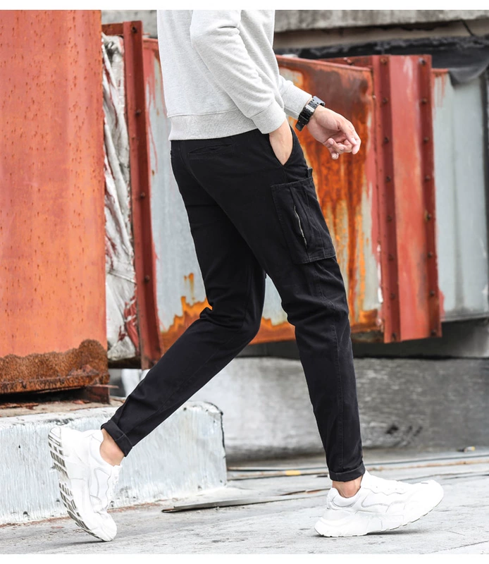 2018 thu đông cotton dài giản dị quần dài nam 120cm quần lửng nam chân thon quần sooc
