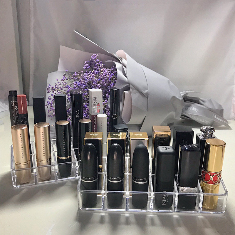 Lipstick collection box compressed cosmetics collection box transparent dust and lipstick collection layer shelf collection box