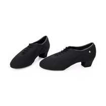 ADSmissfun Dance Shoes Store A1017-18 Female Latin Adult Children Teacher Practice Dance Shoes Oxford Cloth Black