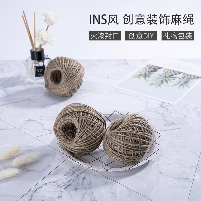 Original Color Hemp Rope Rope Handmade Diy Material Wax Grain Greeting Card Envelope Handbill Photo Frame Creative Retro Artisanal Rope-Taobao