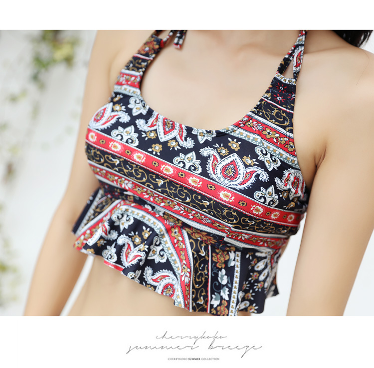 Cặp đôi đồ bơi bikini bikini bốn mảnh mỏng che bụng Boxer Váy Beach Resort Spa Cặp đôi đồ bơi đồ đôi mặc đi biển	
