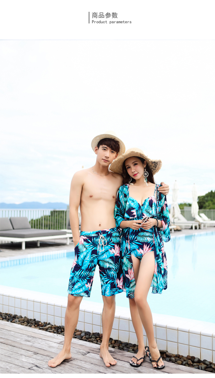 Sexy Xiêm Cặp đôi Áo tắm Phụ nữ Che bụng Bikini Quần ba mảnh Quần đi biển Khu nghỉ dưỡng Spa Cặp đôi Đồ bơi set đồ đôi đi biển