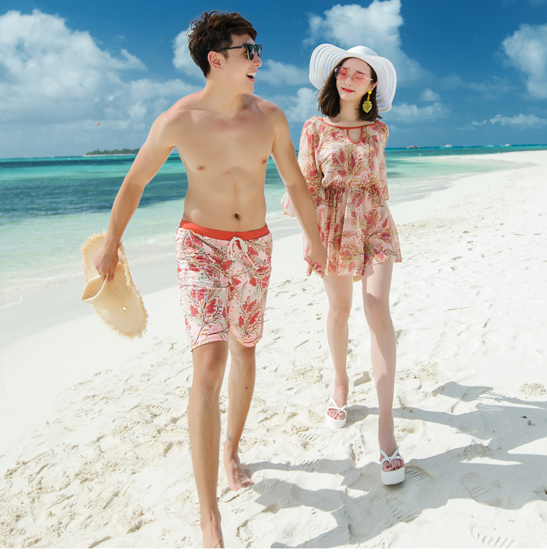 Cặp đôi mới bơi đồ bơi nữ một mảnh kiểu dáng mảnh mai che bụng thép tấm tụ tập ngực nhỏ mùa xuân áo tắm nóng quần nam 	đồ đi biển đôi hà nội
