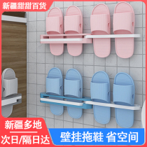 Xinjiang bathroom slippers rack wall-mounted free toilet hook door rear toilet hanging wall upper shelf