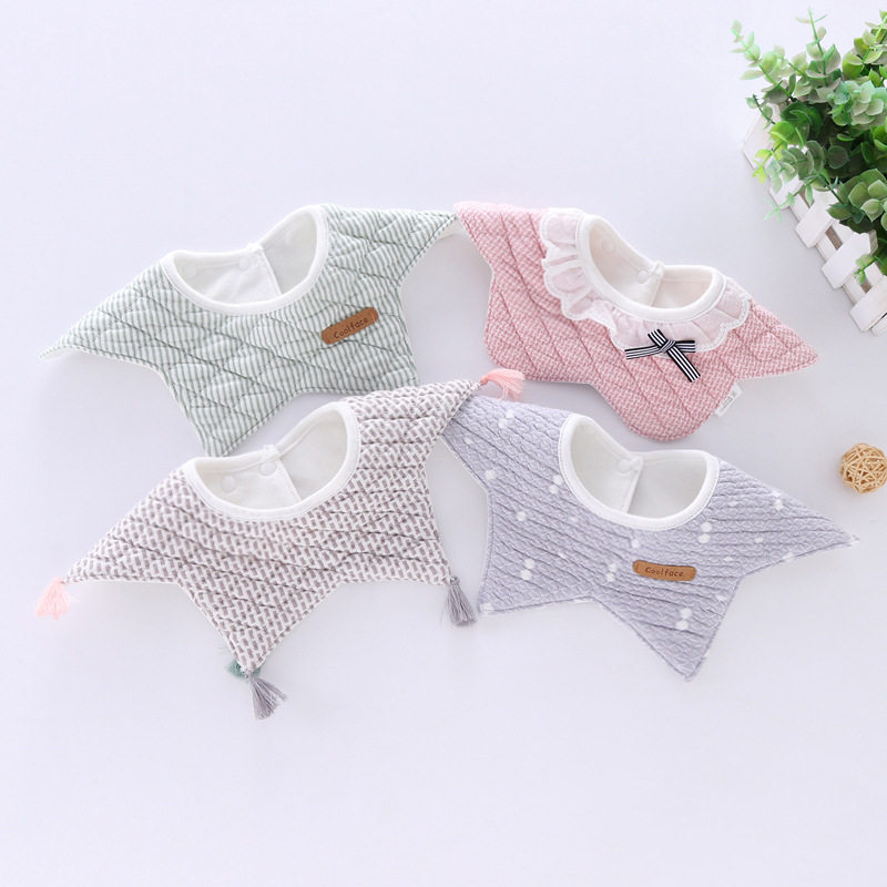 Rotation 360 degrees Aniseed Round Baby Round Pocket Cute Pure Cotton Baby Saliva Towel Fashion Clip Cotton Waterproof Surround
