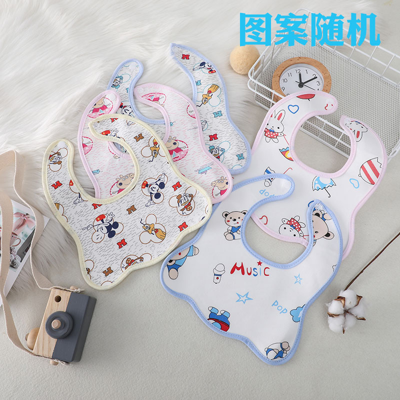3 5 10 strips of milk silk waterproof spat towel newborn baby double layer by buckle neck pure cotton baby feeding bib