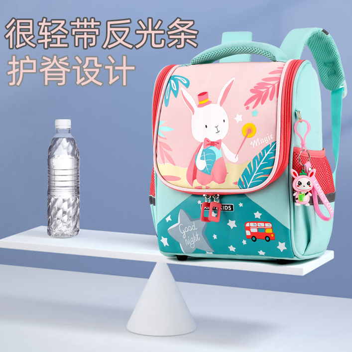Cute Child Care Crest bag Waterproof Material Cartoon Bag for boys and girls Children Kindergarten Elementary students Light reflective schoolbags