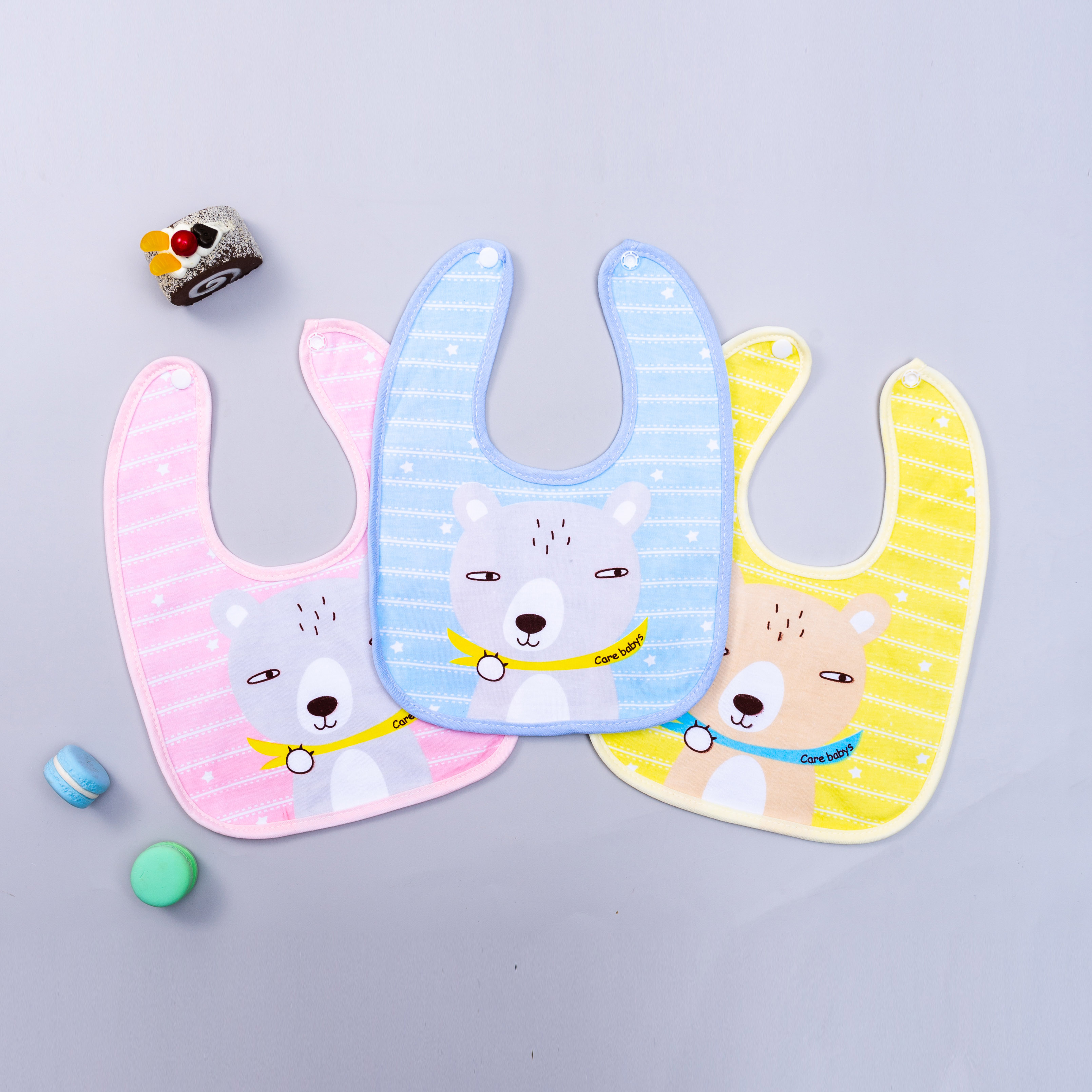 3 5 10 strips of increased pure cotton waterproof spat towel newborn baby double layer by buckle neck baby with small surrounding pocket for feeding