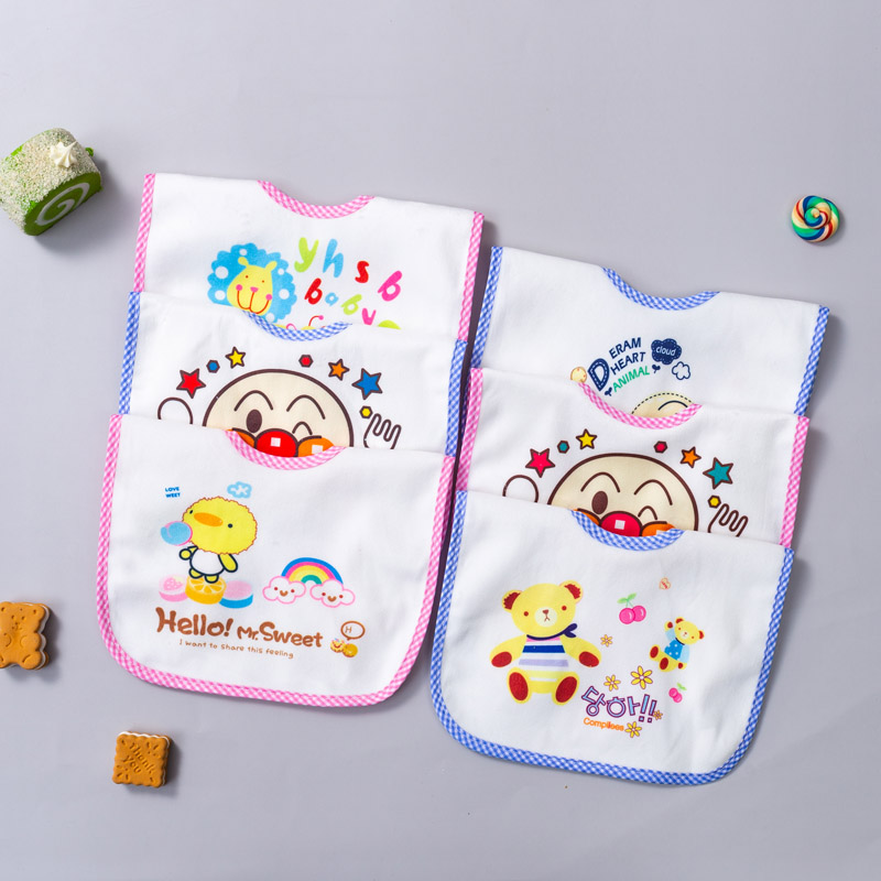3 5 10 strips of enlarged baby saliva towel crystal suede cartoon waterproof surrounding the neck and man fat baby eating pocket