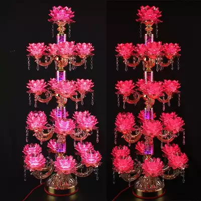 Twenty-one products of LED pink colorful lotus flowers falling lights Buddha for Buddha hall lights Temple lights Buddha supplies