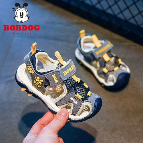 Туфли для мальчиков, летние сандалии, нескользящая детская детская сумка, пляжная обувь, мягкая подошва