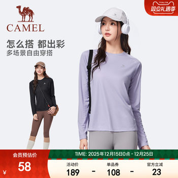 Camel quick-drying top sports long-sleeved women's mountaineering outdoor running hiking fitness yoga wear bottoming shirt t-shirt summer