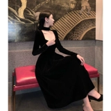 Элегантное элитное черное вечернее платье, изысканный стиль