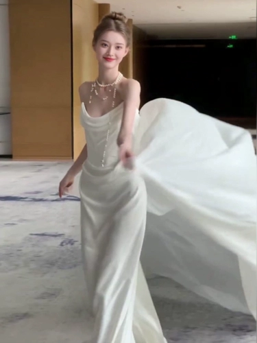 Белое свадебное платье, элегантное вечернее платье, эффект подтяжки