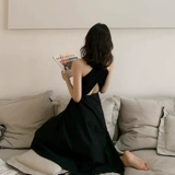 Элитное платье, длинная сексуальная черная юбка, подарок на день рождения, с открытой спиной