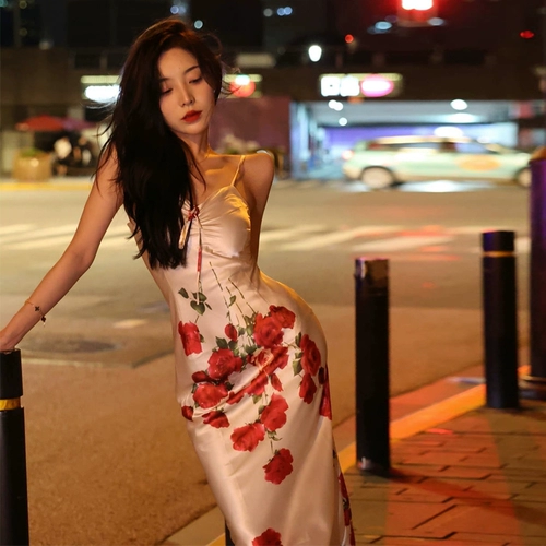 Элитное сексуальное платье, французский стиль, эффект подтяжки, в цветочек