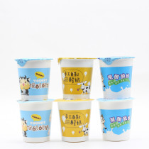 Clear drink fresh milk bar double film liquid yogurt cup 180ml paper cup plastic stirring yogurt bottle OZCOW with sealing film