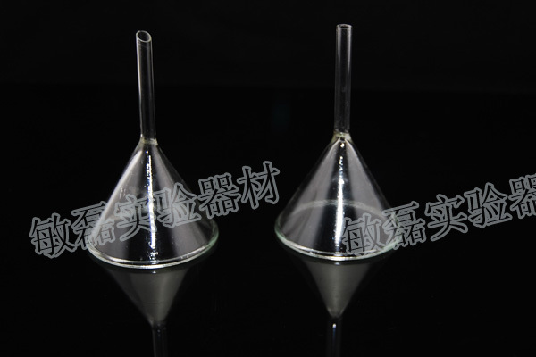 玻璃短标漏斗口径40mm 50mm 60mm75mm 90mm100mm三角漏斗锥形漏斗