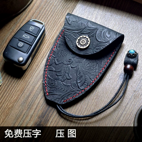 Кожаные ключи от машины, кожаная ключница ручной работы, из натуральной кожи, дистанционное управление, воловья кожа