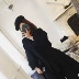 Áo len nhỏ hai mặt len ​​nữ mùa thu 2018 mới qua đầu gối buông xõa dài áo len thủy triều áo hoodie nữ cute Áo len lót đôi
