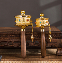 6cm hand-operated prayer wheel Tibetan hand-held gold household Tibetan hand-turned prayer travel souvenir
