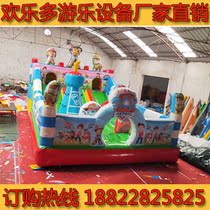 New cartoon children's park inflatable blow touch castle naughty castle trampoline big high slide climbing rock rush