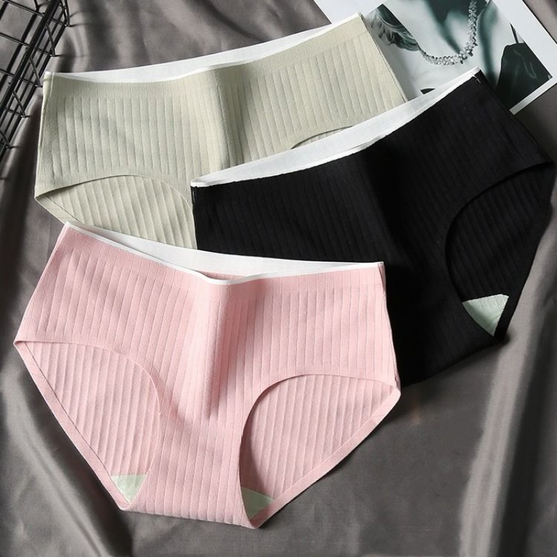 2 3 4 dress mid-waist underpants female cotton unscratched lady's underwear female Korean version increase code