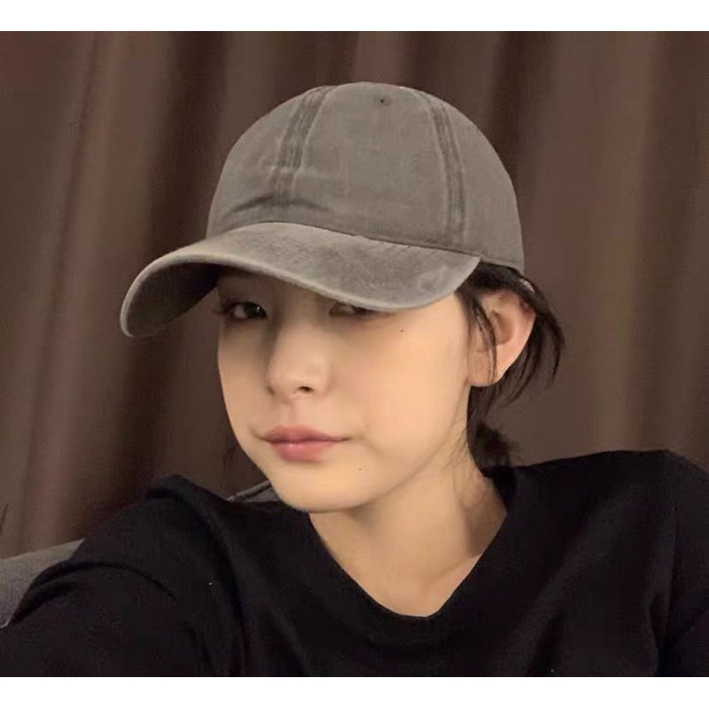 Hat women's cap soft top Korean version ins wild wash solid color baseball cap casual men's Japanese tide spring and summer