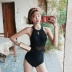 Bộ đồ bơi nữ một mảnh màu đen 2018 mới lưới đỏ mẫu thời trang thon gọn gợi cảm hở lưng nóng bỏng phần mùa xuân bảo thủ che bụng - Bộ đồ bơi One Piece