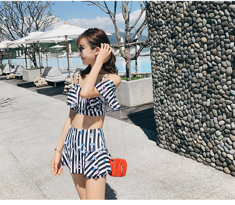 Áo tắm nữ sinh bảo thủ Nhỏ ngực nhỏ hai mảnh nhỏ tụ tập nước hoa Hàn Quốc suối nước nóng gợi cảm bơi lội - Bộ đồ bơi hai mảnh đồ bơi 2 mảnh đẹp