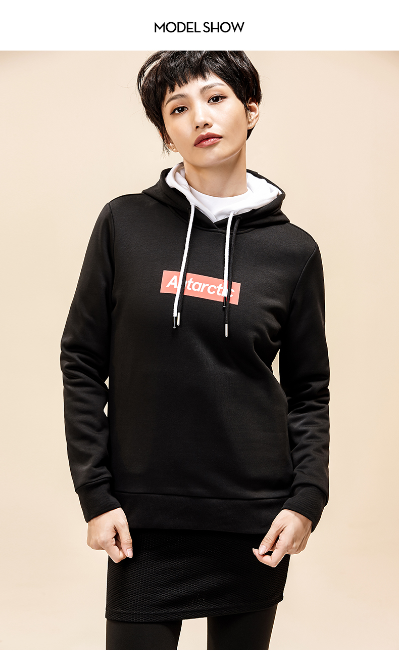 Anta áo len nữ 2018 mùa thu mới thể thao áo sơ mi dệt kim áo len trùm đầu áo len thời trang giản dị áo hoodie nữ đen