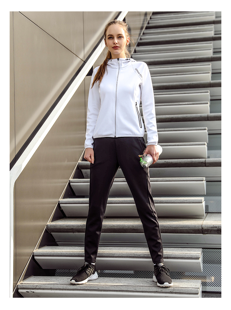 Quần áo thể thao nữ Anta mùa thu 2018 áo khoác cardigan mới trùm đầu giản dị chạy bộ hai dây bộ quần áo thể thao