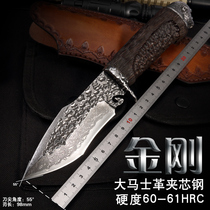 Damascus Steel Knife World Famous Knife Forged Knife Outdoor Survival Cutter Tewar Tritium Gas Knife Special Sharp And Small Knife