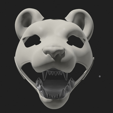 furry福瑞/兽装 爆款写实虎豹兽装头骨平价款学生党可动额日系送铰链螺丝