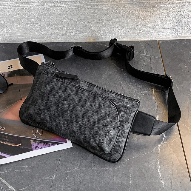 European and American new men's chest bag Korean style trendy leather personality casual shoulder crossbody bag multi-functional waist bag small backpack