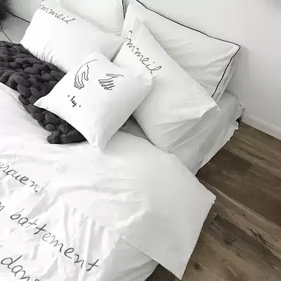 NICEONE Nordic ins style minimalist French embroidery bedding long-staple cotton 40 beds four-piece set supplies promotion