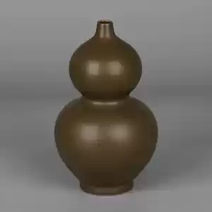 中国 雍正年製款 茶葉末釉 窯変瓶 唐木台・時代箱付 G R4191B 中国