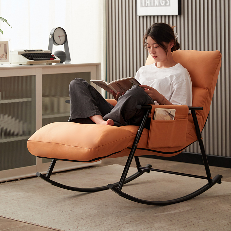 リビングルームのロッキングチェアリクライニングチェア大人用寝られる怠惰なソファロッキングチェアバルコニーホームレジャーシングル怠惰な椅子