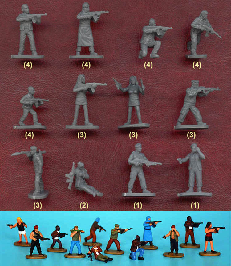 Caesar Caesar modern soldiers guerrilla civilian model 1 72 H063 Somali and Asian militia