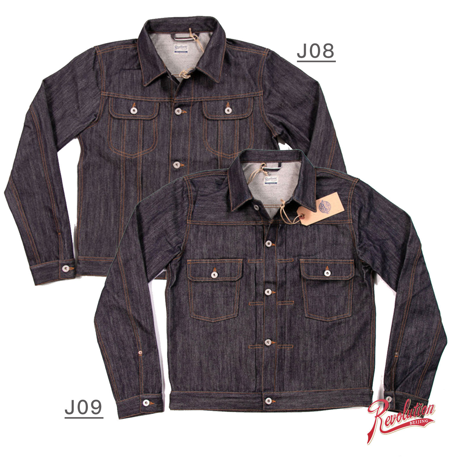 Prolific Blue Blanket J08 J09 bareear retro second-generation denim jacket 101507