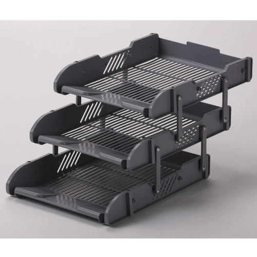 钊盛 Канцелярские товары ZS-NEW 2438 Экономичный PP Push-Pull Трехслойный файловый диск хранение и сортировка официальная стойка документа