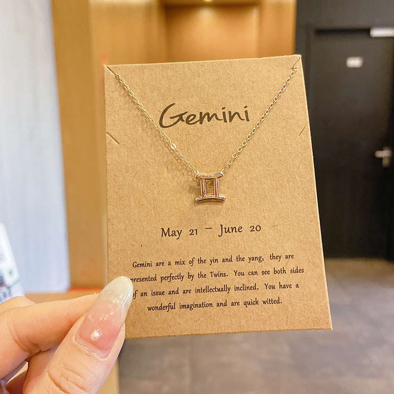 11 X Gemini GoldTwelve constellations constellation Pendants 2021 new pattern Simplicity Necklace female Minority Sense of design Light luxury lovers necklace