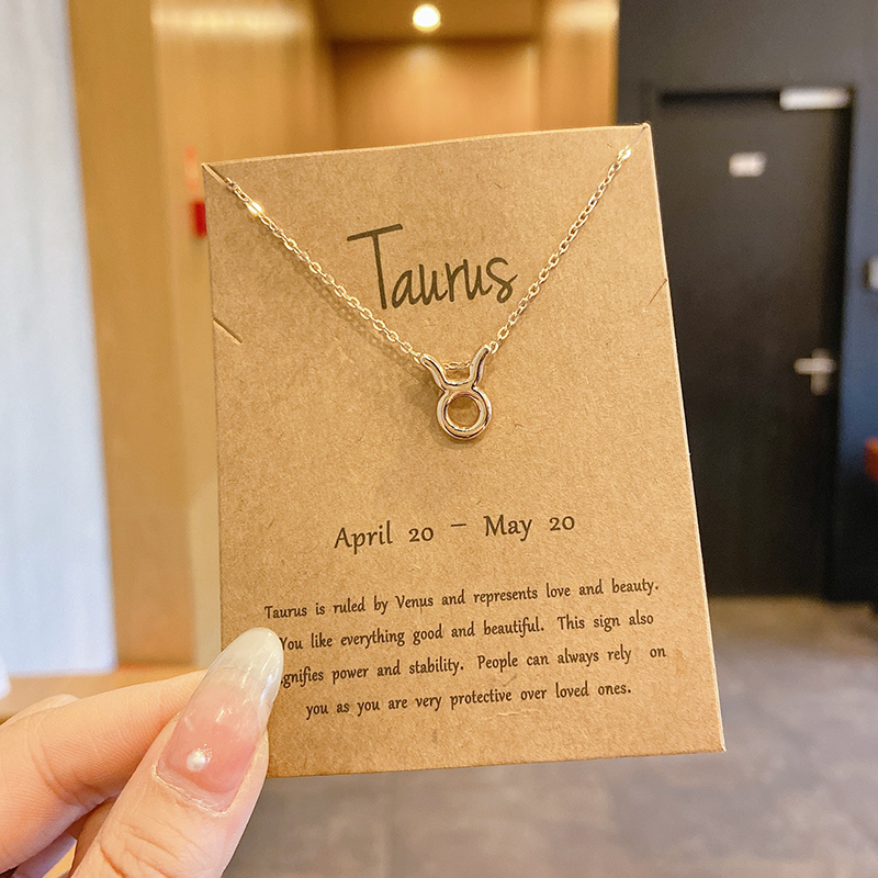 12 × Taurus GoldTwelve constellations constellation Pendants 2021 new pattern Simplicity Necklace female Minority Sense of design Light luxury lovers necklace