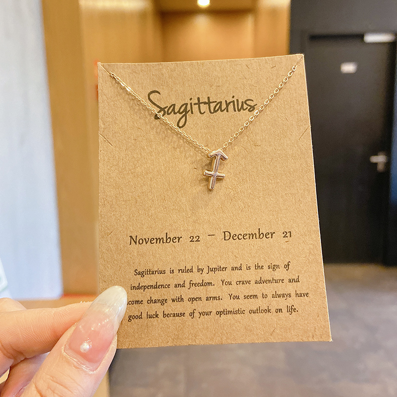 5. Sagittarius GoldTwelve constellations constellation Pendants 2021 new pattern Simplicity Necklace female Minority Sense of design Light luxury lovers necklace