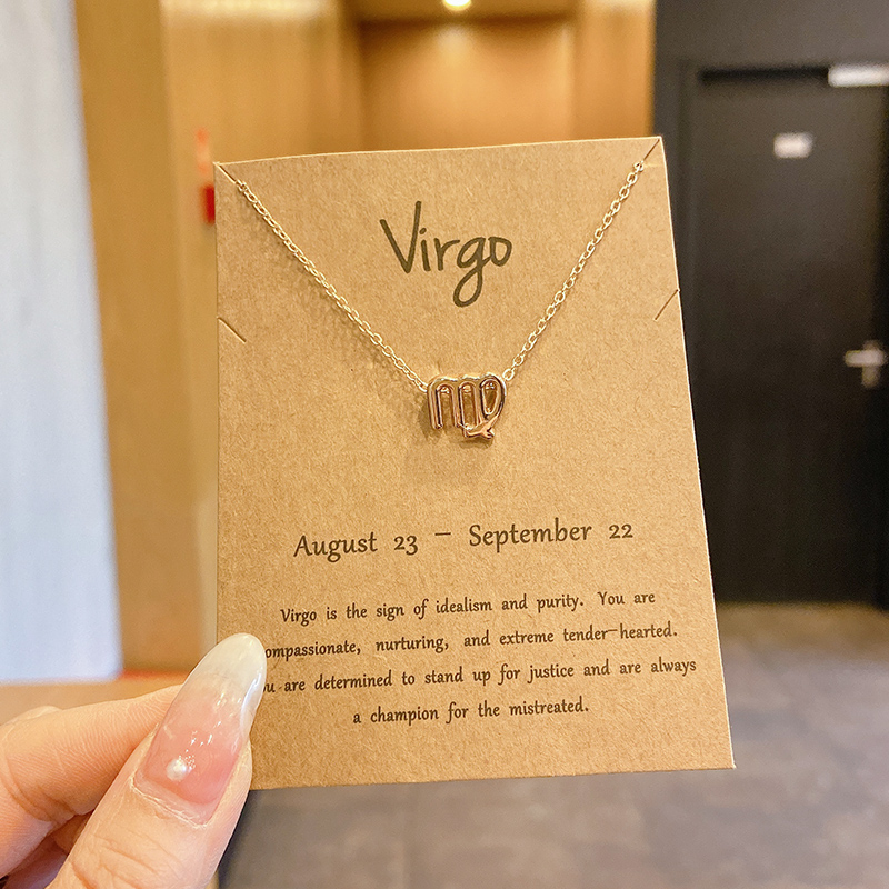 8 X Virgo GoldTwelve constellations constellation Pendants 2021 new pattern Simplicity Necklace female Minority Sense of design Light luxury lovers necklace
