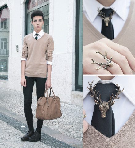 Trâm nam Trang sức Hàn Quốc Áo khoác phù hợp với Pin Nữ Cape Nút Vintage Elk Pin Phụ kiện trang trí Giáng sinh trâm cài áo đại