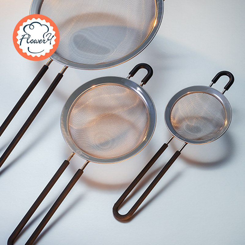 Wind and Sunshine sieve flour sieve baking tool stainless steel handheld filter sieve ultra-fine household leaky screen colander